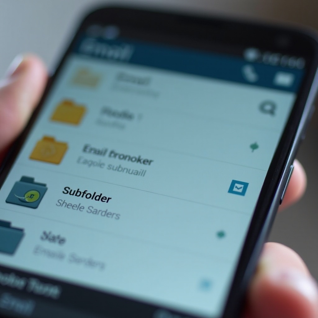 why email subfolders dont stay in place on android phone